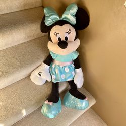 Disney Baby 36 inch Jumbo Minnie Mouse Blue Dress Plush Stuffed Toy  Crinkle Bow