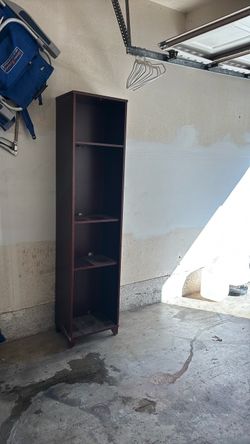 Tall Dark Wood Bookcase with 4 Shelves