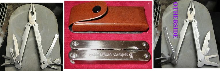 American Camper Stainless Steel Multi Tool Camp Knife Belt Sheath Multi-tool