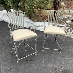 2 Metal Bar Height Stools