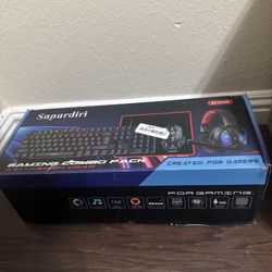 Gaming Keyboard and Mouse,Headphones,Mouse pad，All in One Combo for PC Gamers and Xbox and PS4 Users