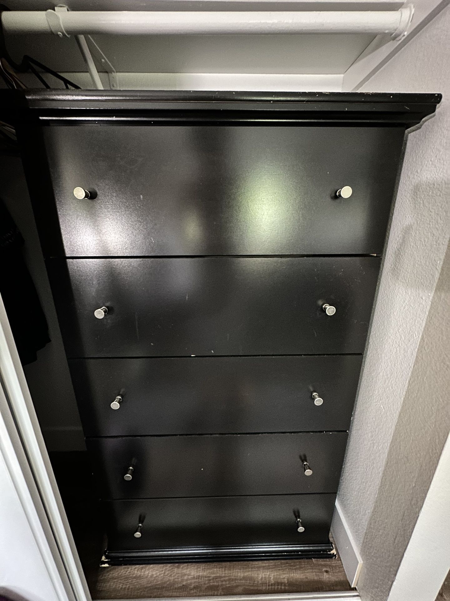Black Wood Tall Dresser (used)
