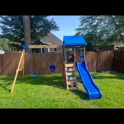 2 Swing Swing Set And Slide 