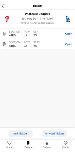 Dodger tickets 5/30