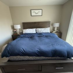 Riley Greystone Cal King Bed Set From Living Spaces 