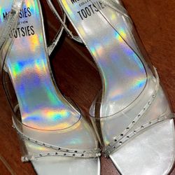 Silver Clear Heels
