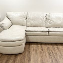 White Leather Couch - New 