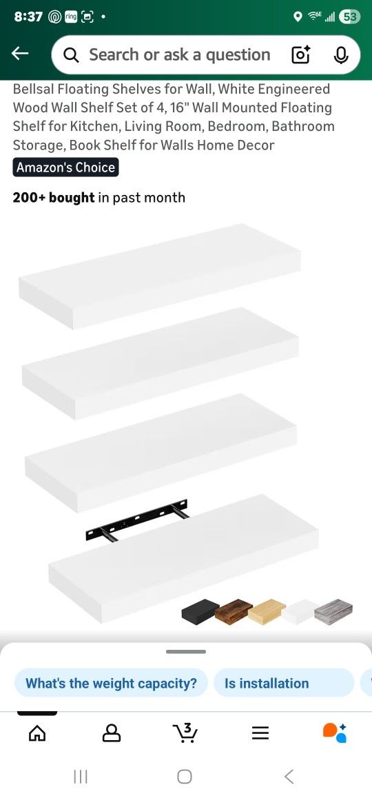 Bellsal Floating Shelves 16inch