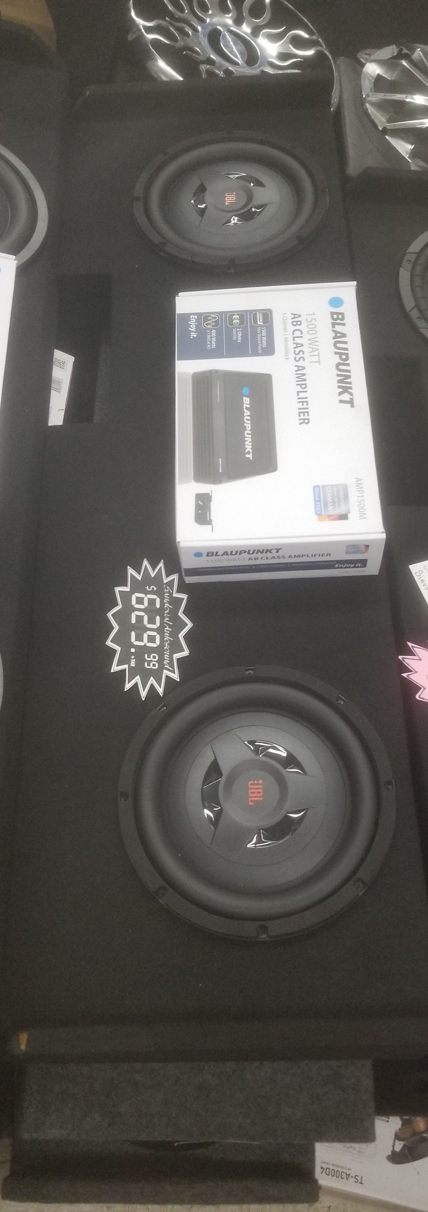 JBL 10" Shallow Mount Subwoofer System w/ 1500w Amp, Wiring & Free Installation