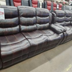LEATHER RECLINING SOFA AND LOVESEAT BRAND NEW 