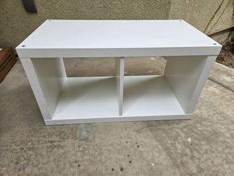 White Ikea Kallax 2-Cubby Shelf
