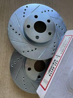 Toyota Corolla 03-08 Front Drill Slot Rotors Ceramic Brake pads