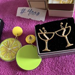 3 Different Pairs Of Summer Earrings, New Never Been Used 
