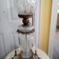 Vintage Brass Cristal Table Lamp