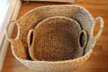 Large and Small Hyacinth Baskets w/ Handles