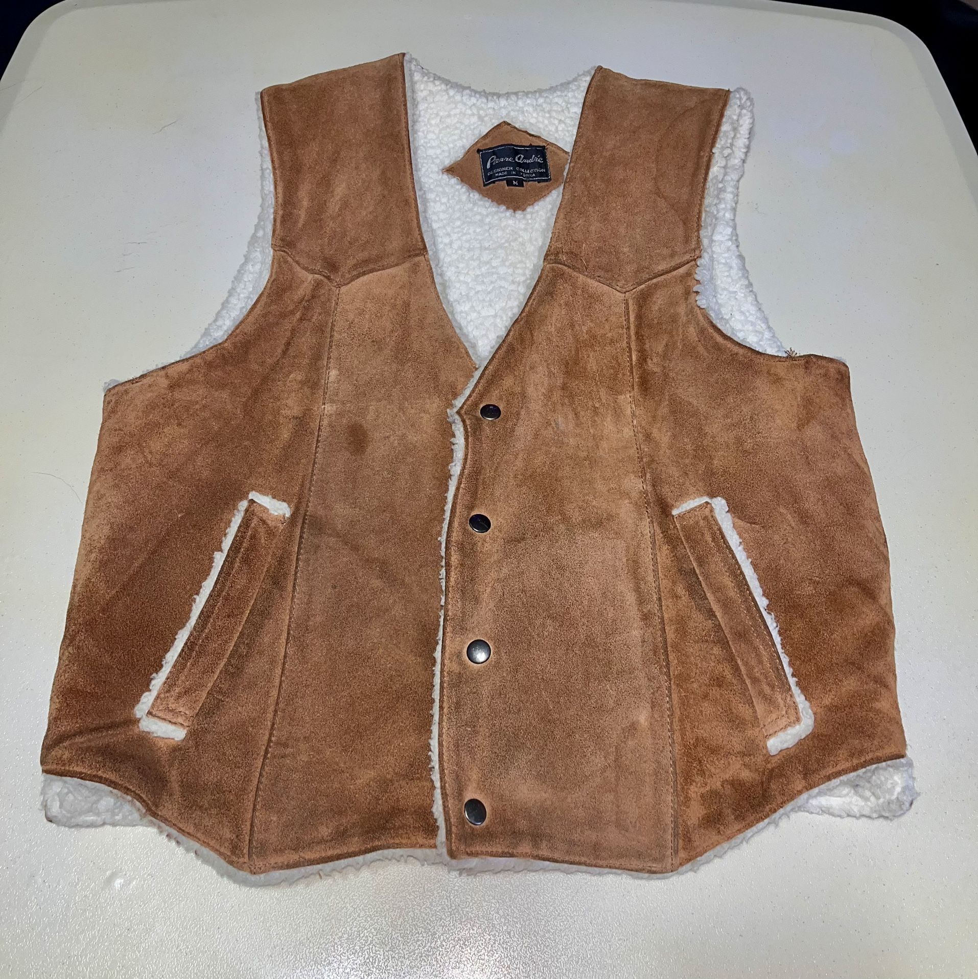 Pierre Andre Suede Fleece Vest