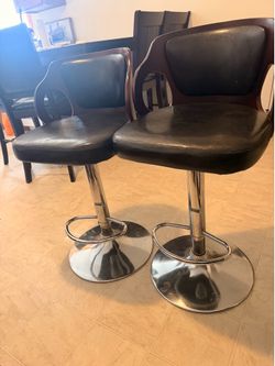 Bar stools adjustable height brown