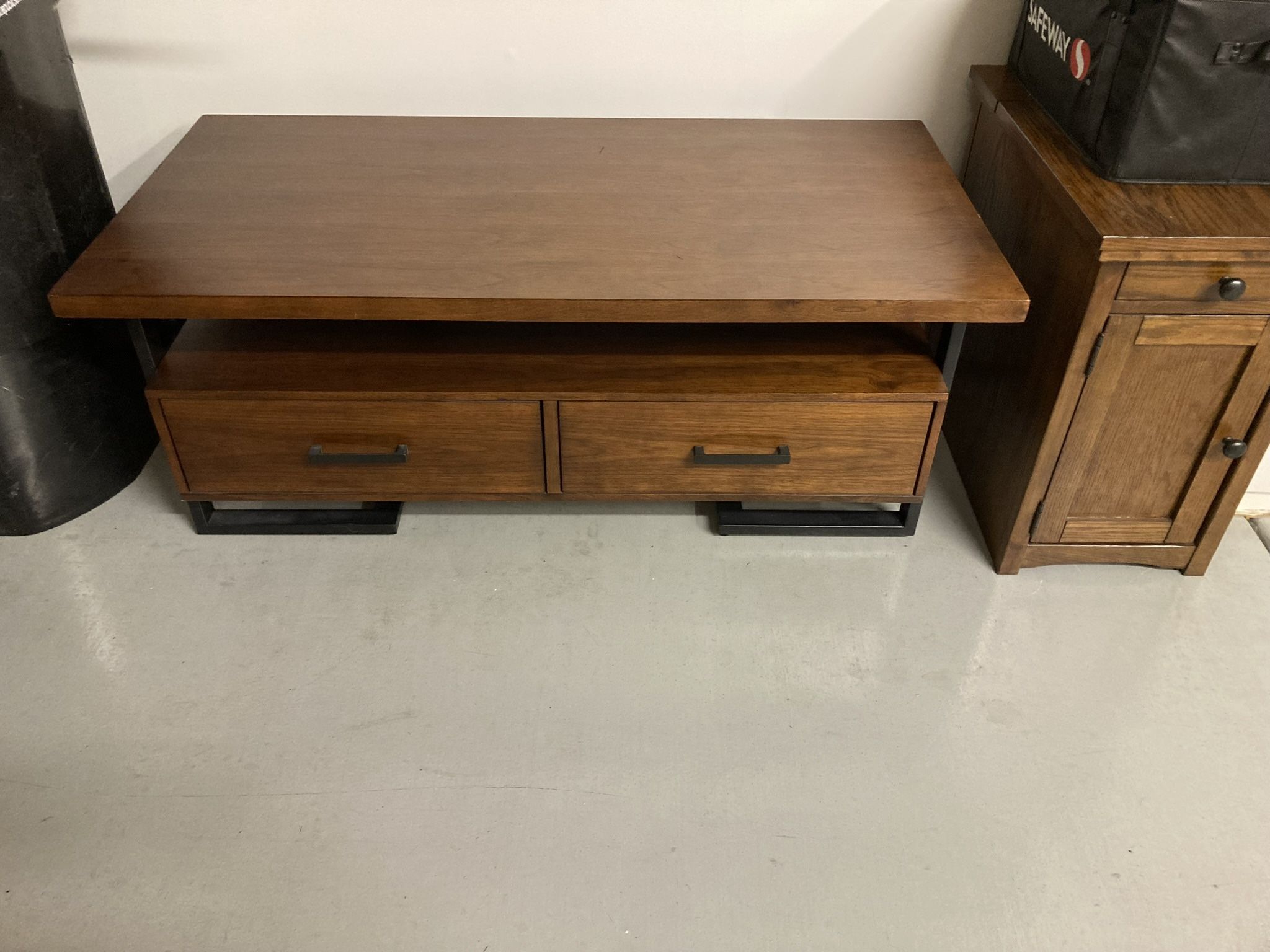 Solid wood, coffee table, two end tables, and a side table