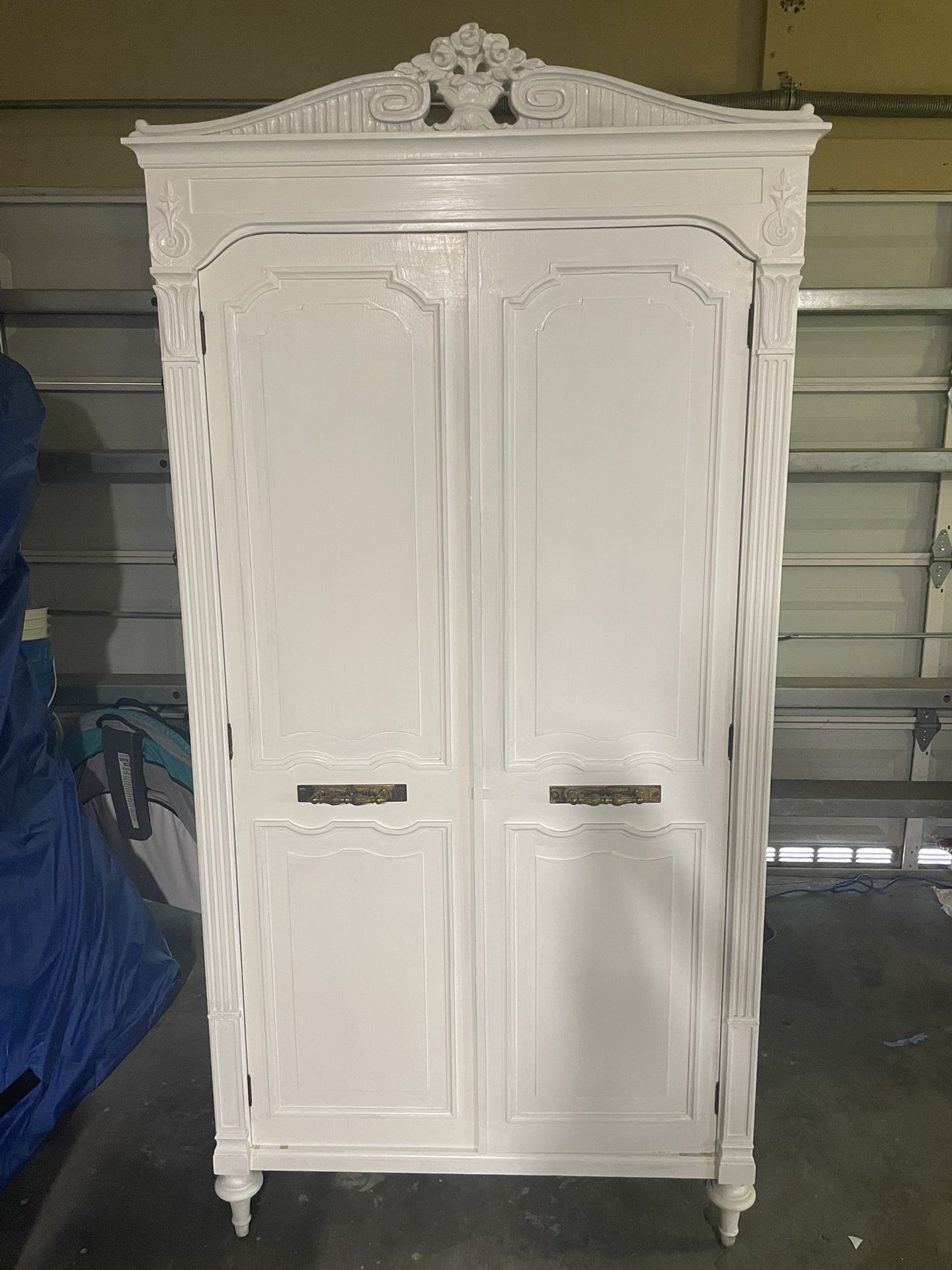 White Painted Wood Armoire
