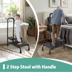 new in box Step Stool with Handle, Adjustable 