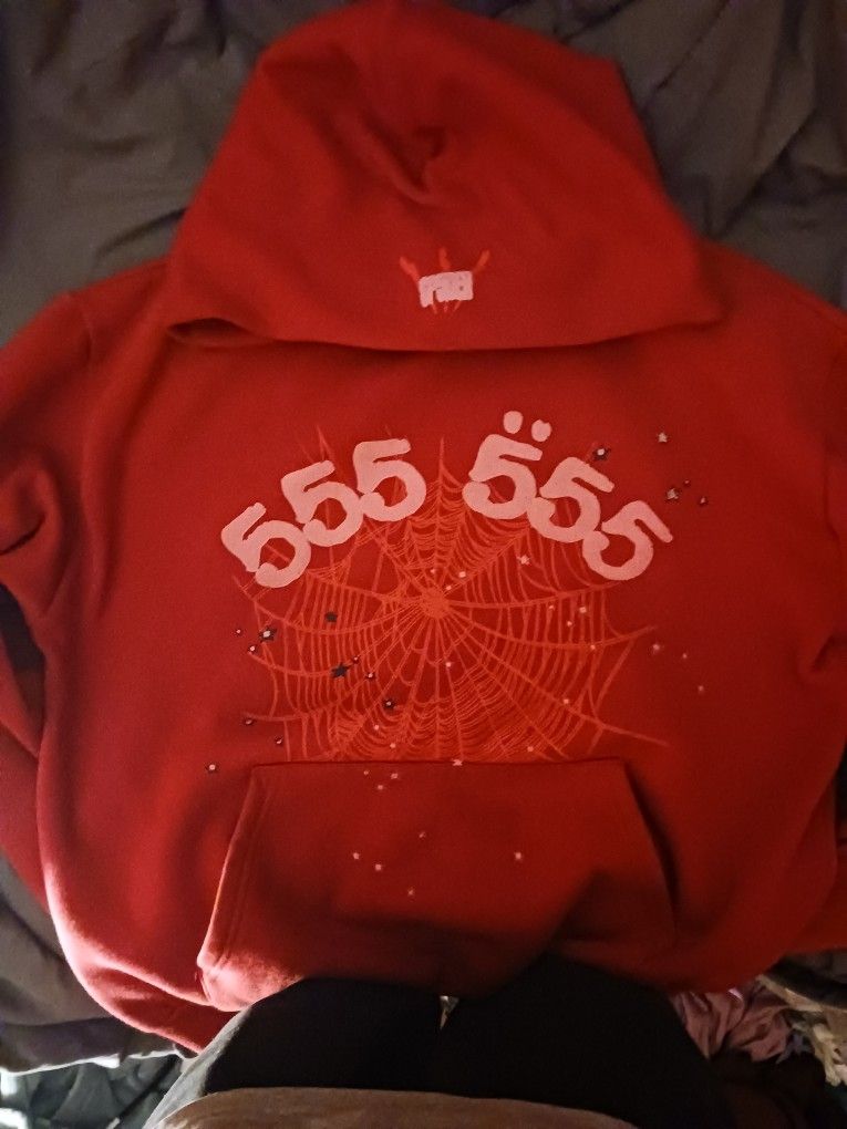 Red 555 Spider Hoodie
