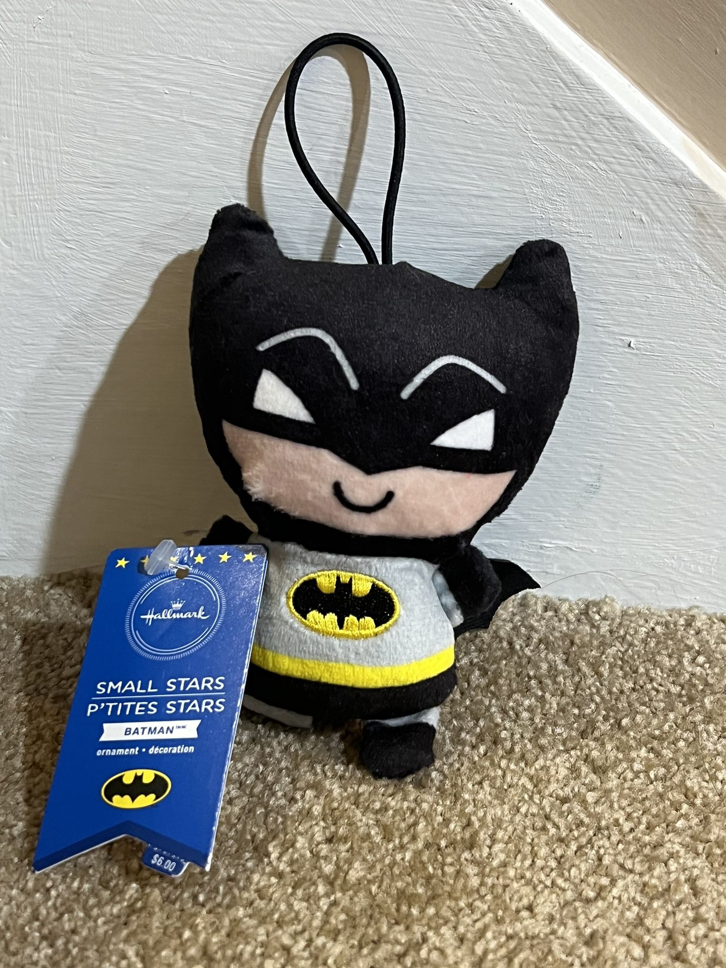 DC Comics Batman Hallmark Small Stars Plush Ornament New with Tags