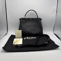 Fendi Peekaboo Black Leather