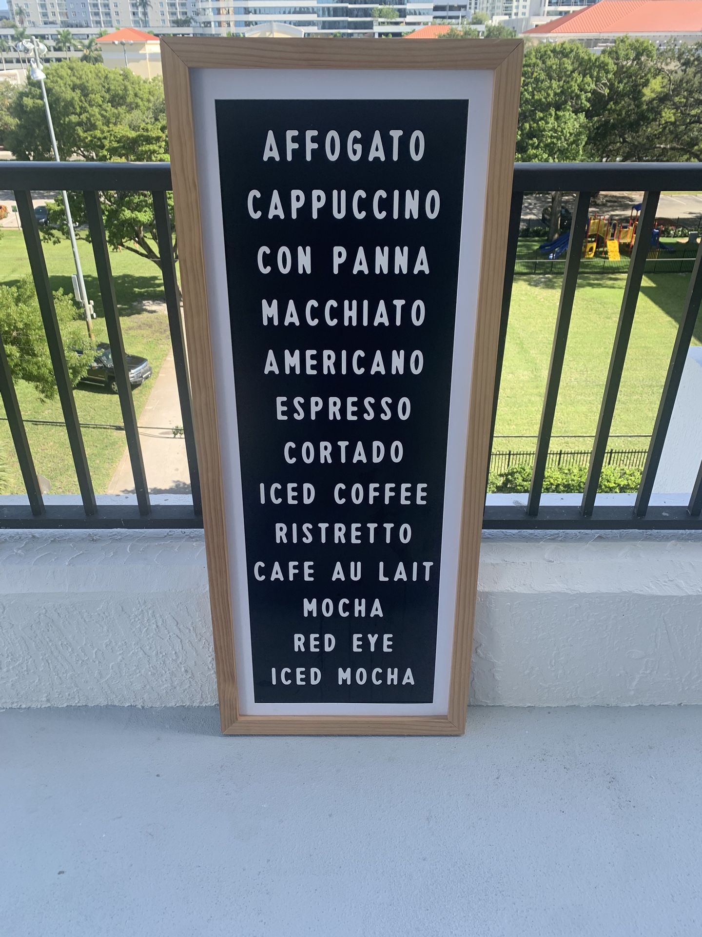 Large Framed Coffee Menu Art – Perfect for Coffee Lovers or Cafés!