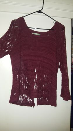 Burgandy/Maroon Shirt Slit Open Back