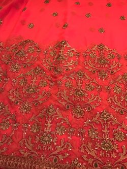 Saree- orange Georgette with embroidery