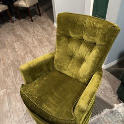 Vintage Upholstered Swivel Rocker