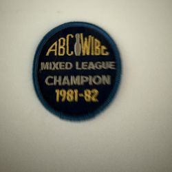 Bowling Patch 1981-82 ABC-WIBC MIXED LEAGUE CHAMPION" EMBROIDERED VINTAGE