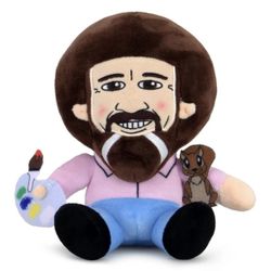 Kidrobot Bob Ross Pink Shirt With Peapod 8" Phunny Plush New