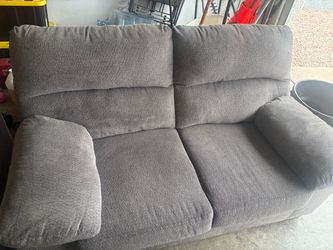 Gray Fabric Two-Seat Loveseat Sofa