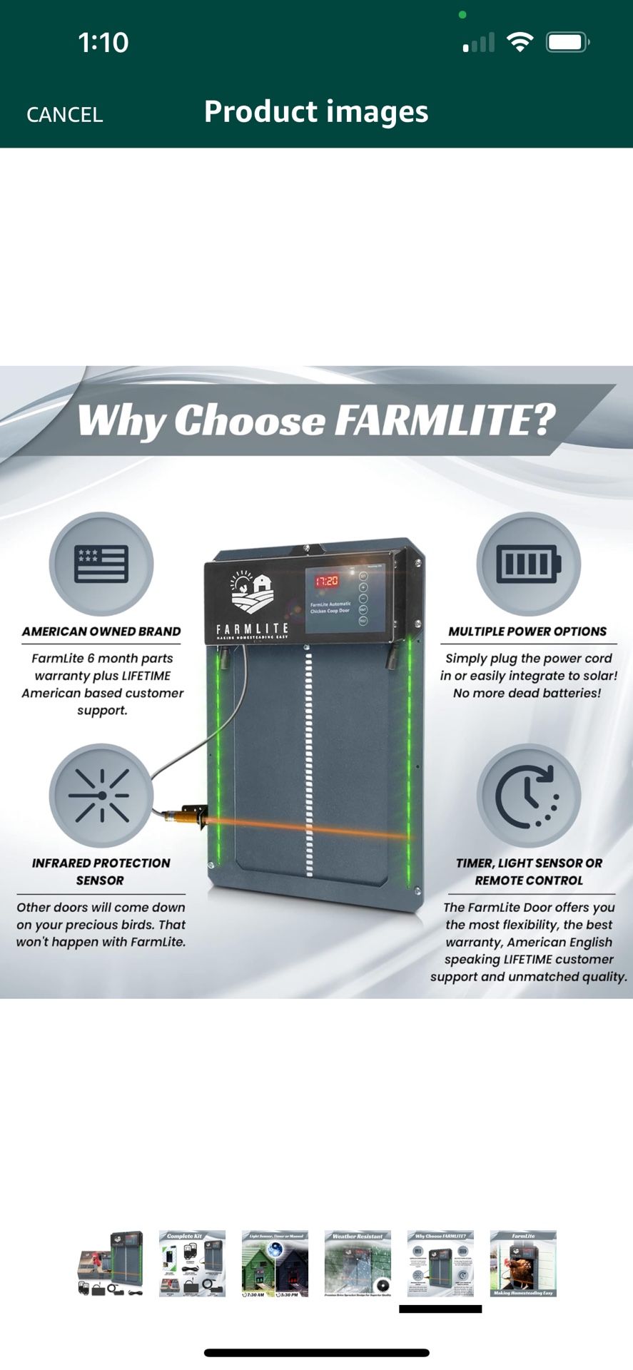 FarmLite Automatic Chicken Coop Door Opener for Sale in Fresno, CA