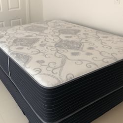 New Queen Mattress And Box Spring 2 Pc Bed Frame  Is Not Included 