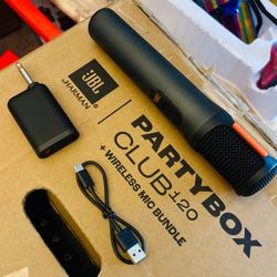 JBL Wireless Microphone ≠ JBL Dual Channel Receiver/ Adapter, Original Partybox Set, & Charger