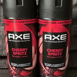 (2) AXE Fine Fragrance Collection Body Spray 72 Hour Freshness Cherry Spritz Aluminum Free, 2.9 oz