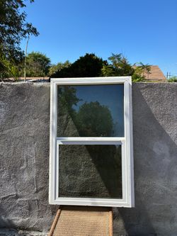 White Vinyl Retrofit Window - Approx. 31" × 47"