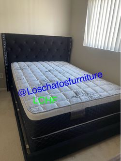 Full size bed frame and mattress