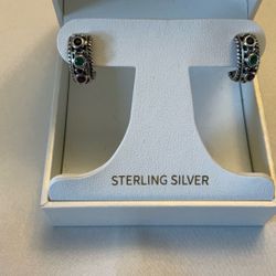 Sterling Silver Earrings With Semi-precious Stones