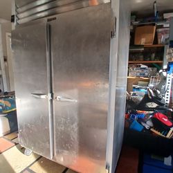 stainless steel Traulsen reach-in commercial refrigerator or freezer.