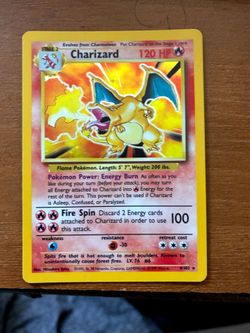 POKEMON TCG - RARE HOLO CHARIZARD #4/102 BASE SET EXCELLENT CONDITION LIGHTLY PLAYED