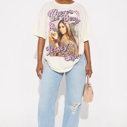 jersey shore snooki “where’s the beach” graphic shirt (xl)