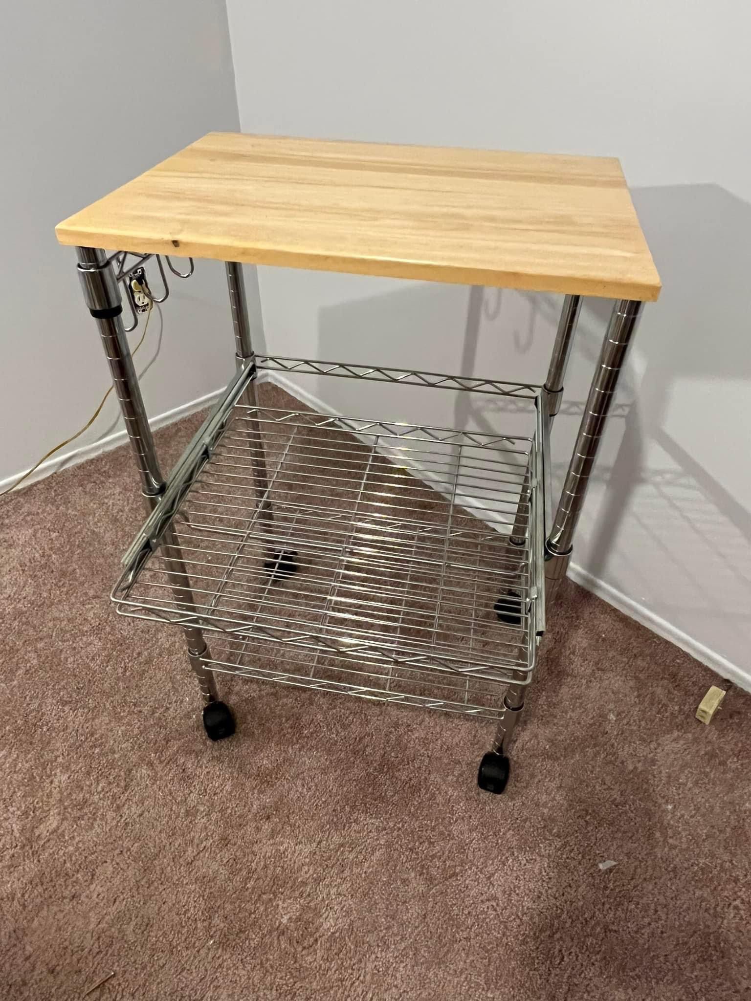 Utility Cart w/ Wheels & Pullout Shelf and Over the Sink/Counter Shelf 