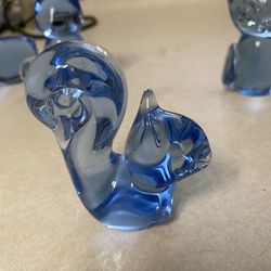 Blue Glass Animal Figures