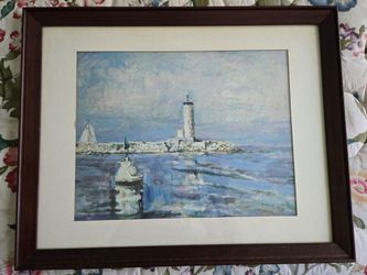 Framed lighthouse print
