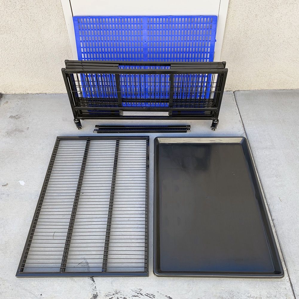 New In Box $100 Dog Whelping Cage 41” Kennel w/ Plastic Tray and Floor Grid 41x29x15” inches