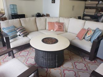 New outdoor patio furniture sectional sofa tax included no firepit