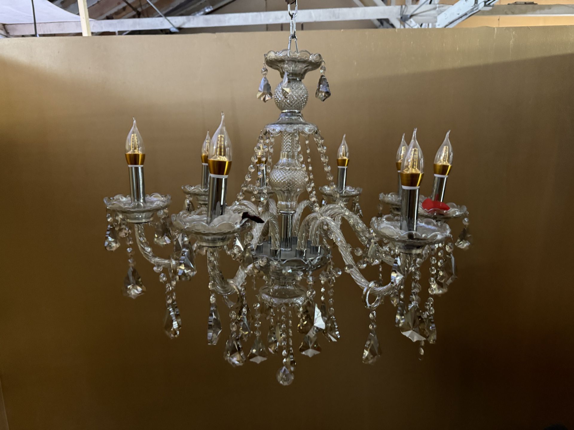 Glass Jeweled Vintage-Style Chandelier